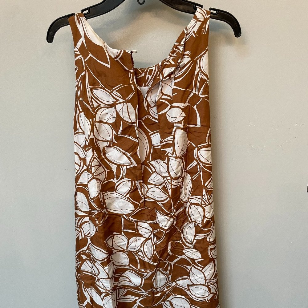 New York Company Sleeveless Mid-Length Dress - Size 4 - Brown & White